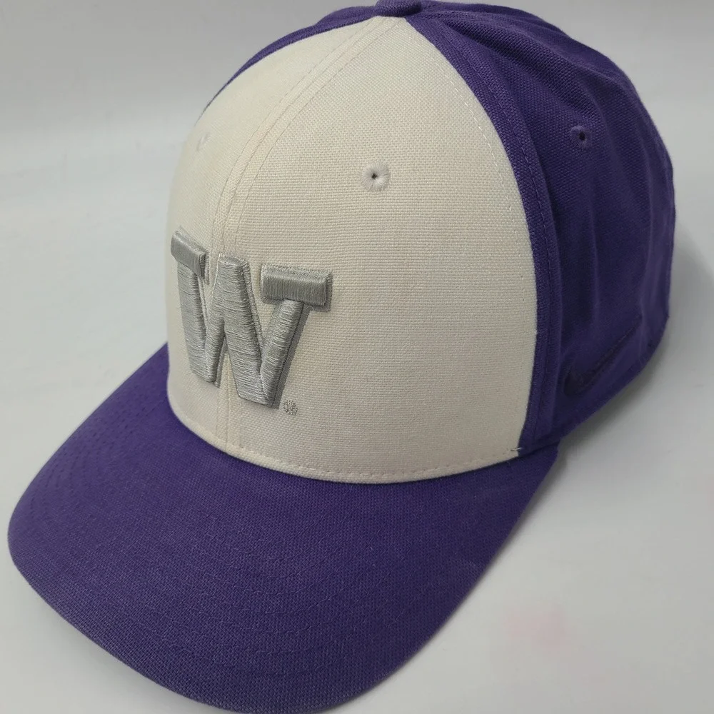 Washington Huskies Hat Fitted L-XL Nike Purple White NCAA University Logo‎ Men